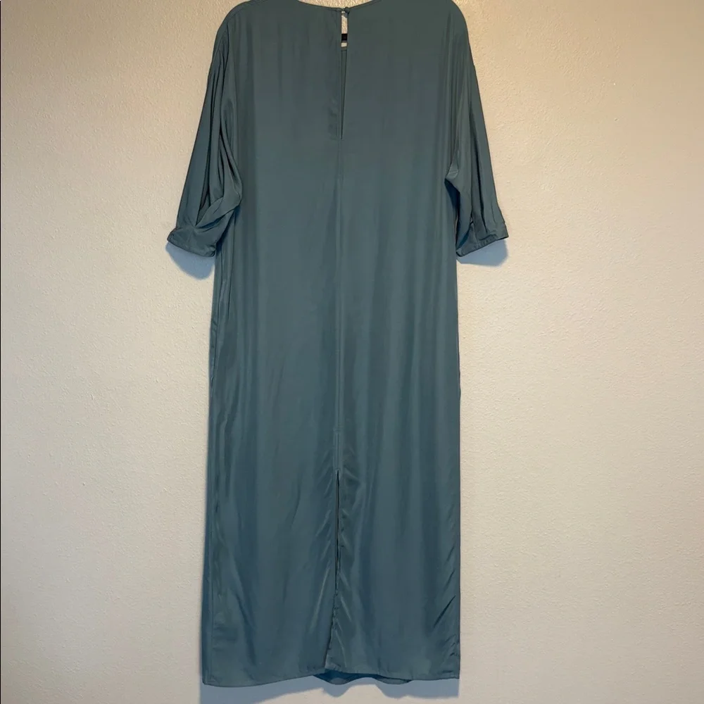 COS Size 4 Teal Maxi Dress Short sleeves Side Pockets NWT Lagenlook